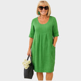 Marley| Vestido de Lino Con Bolsillos