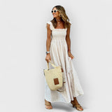 Belle | Maxi Vestido Con Mangas Abullonadas