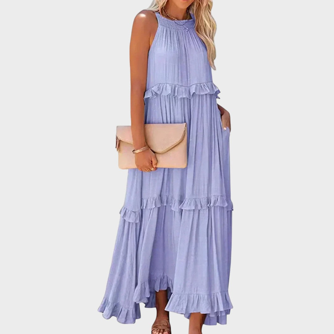 Landry | Vestido Sin Mangas Con Ribete De Volantes