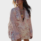 Arial | Conjunto de Camisa Y Pantalones Cortos Con Cullo En V