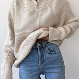 Eliana | Suéter de Punto con Cuello Alto y Cremallera