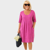 Marley| Vestido de Lino Con Bolsillos