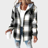 Rosa |  Chaqueta Estilo Camisa Con Capucha