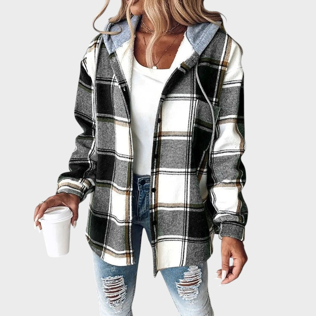 Rosa |  Chaqueta Estilo Camisa Con Capucha