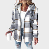 Rosa |  Chaqueta Estilo Camisa Con Capucha