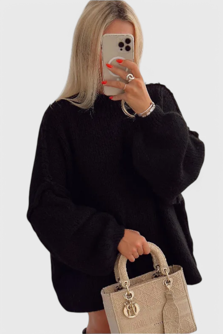 Carly | Suéter de Punto Oversized con Mangas Globo