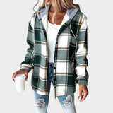 Rosa |  Chaqueta Estilo Camisa Con Capucha