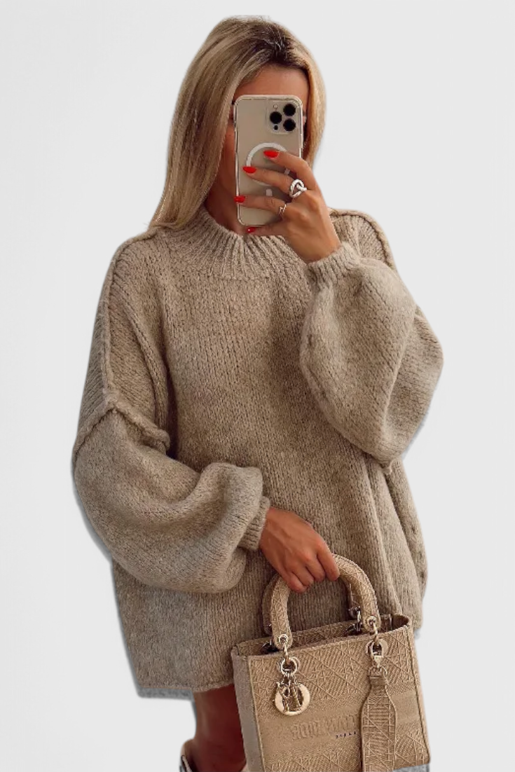 Carly | Suéter de Punto Oversized con Mangas Globo