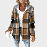 Rosa |  Chaqueta Estilo Camisa Con Capucha
