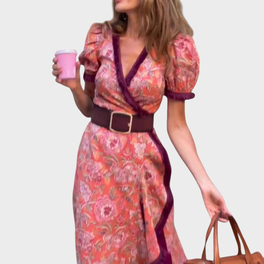 Sylvie |  Vestido largo con mangas acampanadas