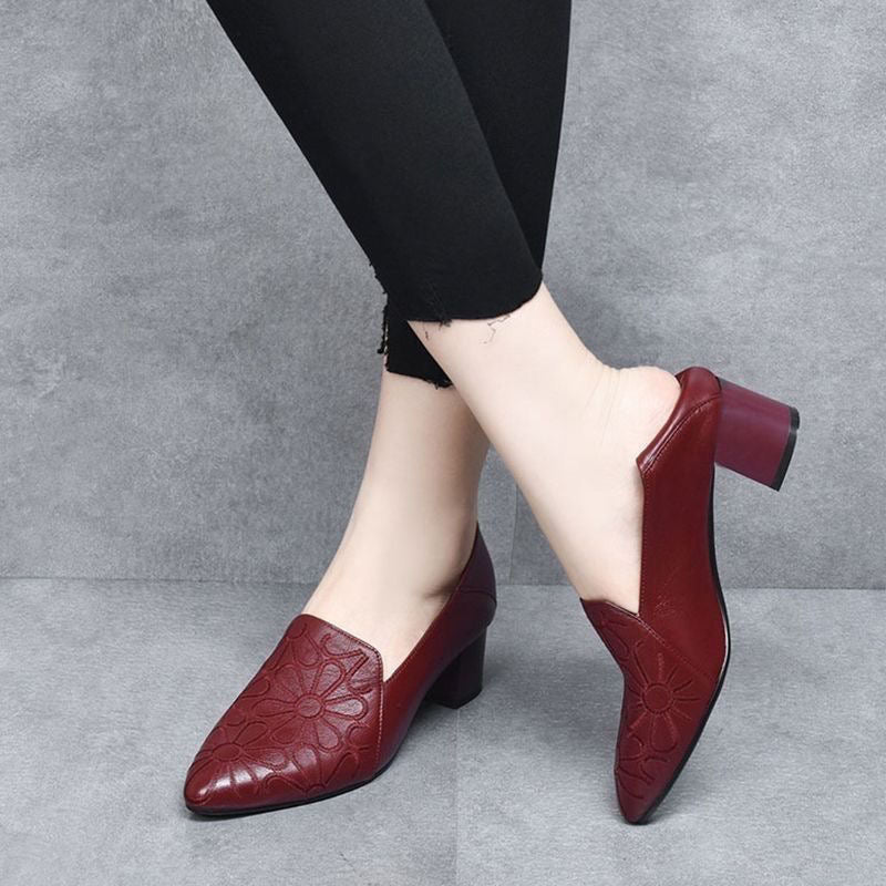 Elena | Zapatos de Cuero Con Bardados