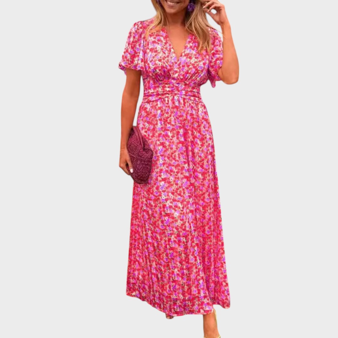Sandrine |  Elegante Vestido Largo Con Escote En V