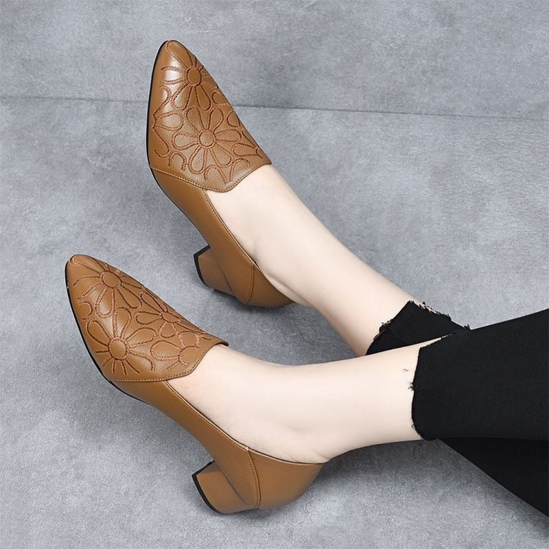 Elena | Zapatos de Cuero Con Bardados