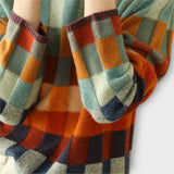 Clara | Suéter de Cuadros con Cuello