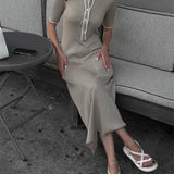 Lídia | Vestido de Malla con Decote en V y Botones