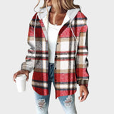 Rosa |  Chaqueta Estilo Camisa Con Capucha